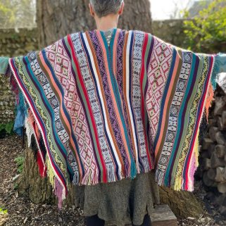 back view of a Ceremonial poncho from Peru